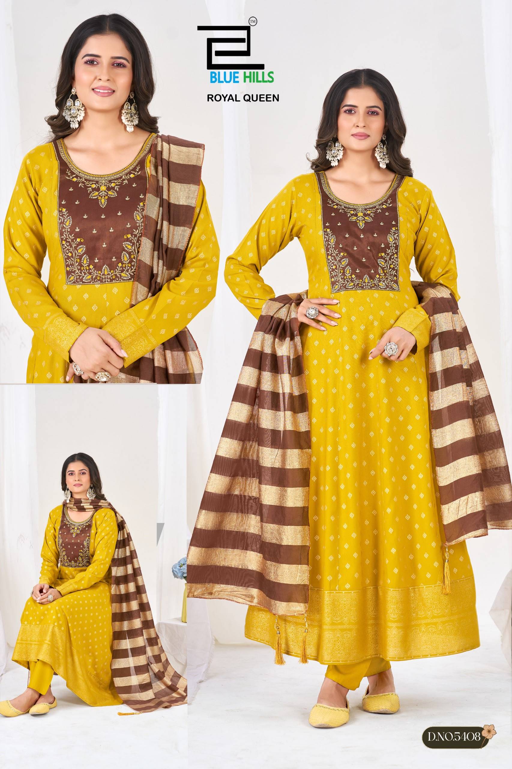 Royal Queen By BLUE HILLS 5409 TO 5414 Series Stylish Beautiful Colourful Rayon Dresses At Wholesale Price